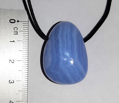 Hangertje Chalcedoon blue lace doorboord
