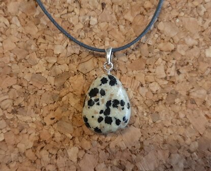 Sterling zilver (925) haakje en Dalmatiër steen