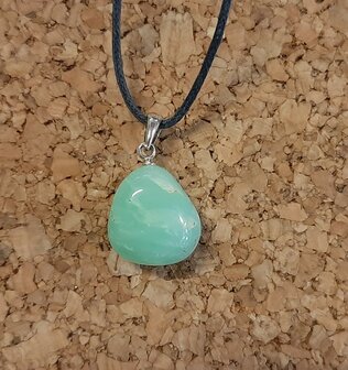 Sterling zilver (925)  haakje en Chrysopraas