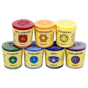 Chakra geurkaarsen set